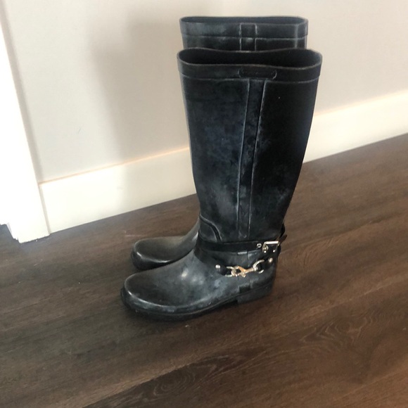 Coach black rain boots women’s size 7